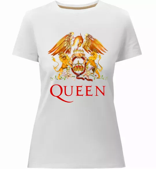 Жіноча преміум футболка Queen logo Білий фото