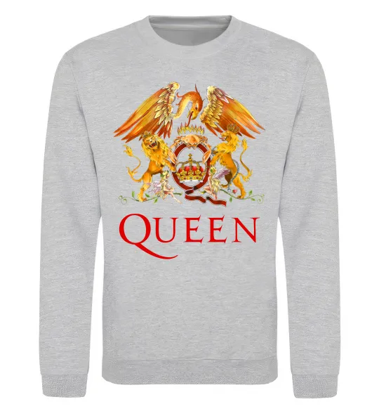 Свитшот Queen logo Серый меланж фото
