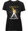 Женская премиум футболка Queen Freddie Mercury Черный фото