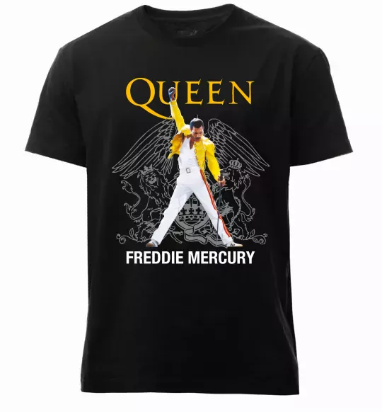 Мужская премиум футболка Queen Freddie Mercury Черный фото