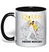 Чашка з кольоровою ручкою Queen Freddie Mercury Чорний фото