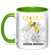 Чашка з кольоровою ручкою Queen Freddie Mercury Лаймовий фото