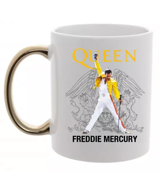 Чашка з кольоровою ручкою Queen Freddie Mercury Золото фото