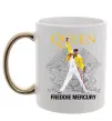 Чашка з кольоровою ручкою Queen Freddie Mercury Золото фото