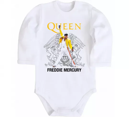 Дитячий бодік Queen Freddie Mercury Білий фото
