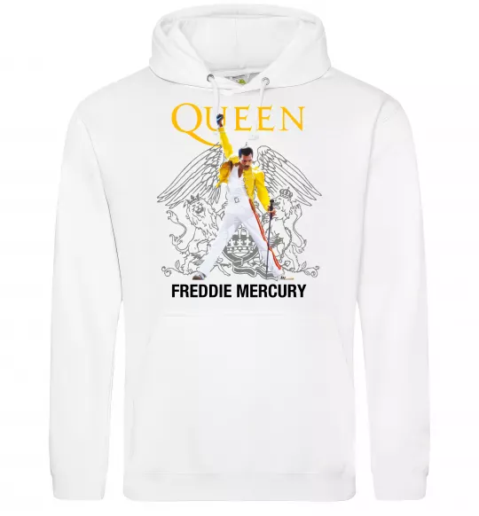 Мужская толстовка (худи) Queen Freddie Mercury Белый фото