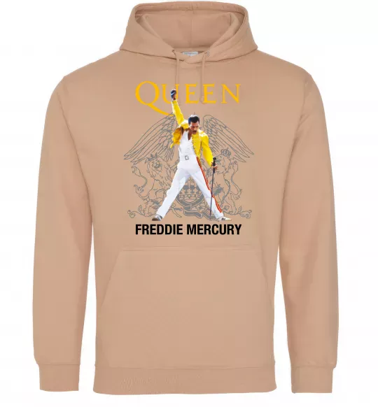 Мужская толстовка (худи) Queen Freddie Mercury Песочный фото