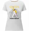 Женская премиум футболка Queen Freddie Mercury Белый фото