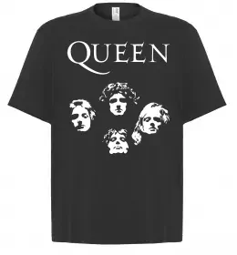 Футболка Оверсайз Queen Show must go on Черный фото