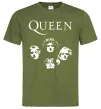 Мужская футболка Queen обличчя Оливковый фото