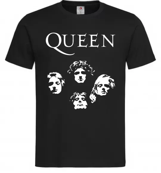 Мужская футболка Queen обличчя Черный фото