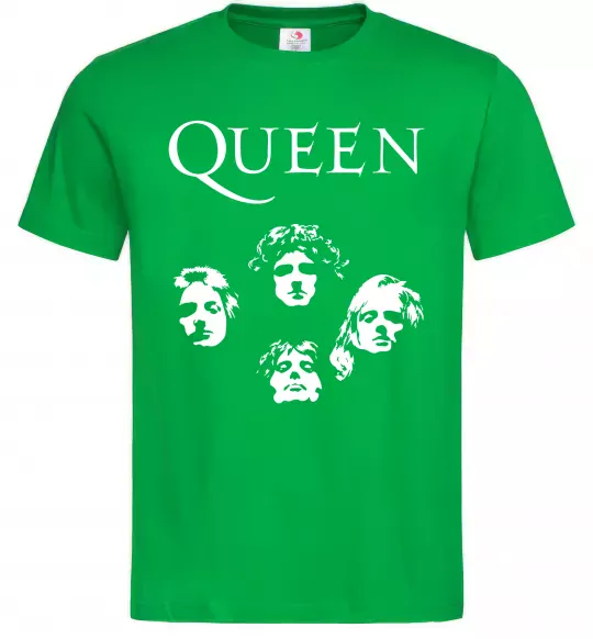 Мужская футболка Queen обличчя Зеленый фото