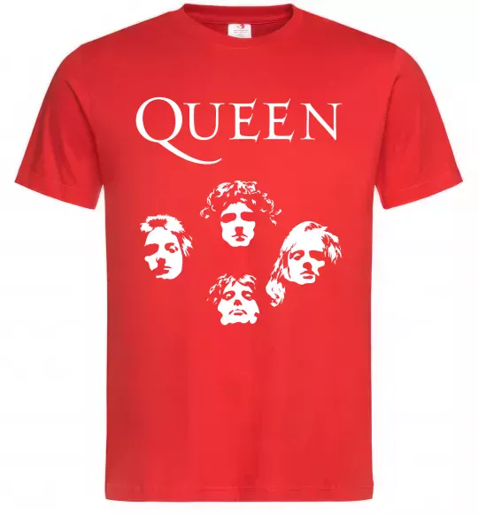 Мужская футболка Queen обличчя Красный фото