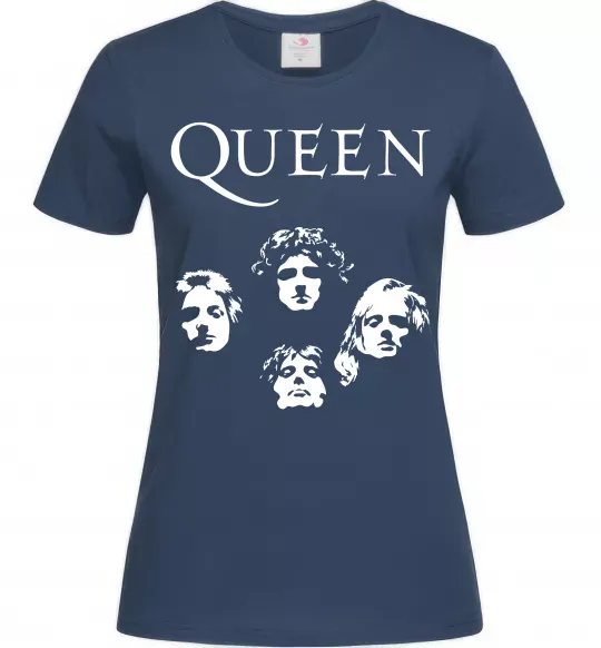 Женская футболка Queen обличчя Темно-синий фото