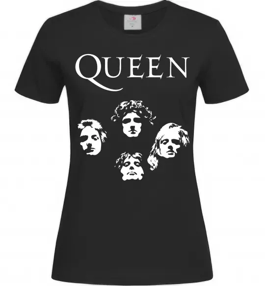 Женская футболка Queen обличчя Черный фото