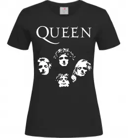 Жіноча футболка Queen обличчя Чорний фото