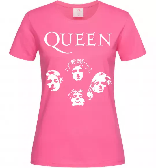 Женская футболка Queen обличчя Ярко-розовый фото