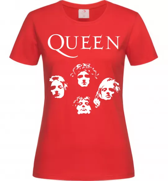 Женская футболка Queen обличчя Красный фото