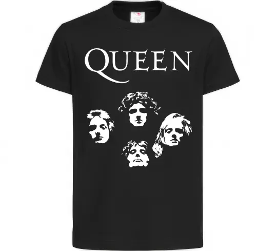 Дитяча футболка Queen обличчя Чорний фото