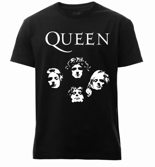 Чоловіча преміум футболка Queen обличчя Чорний фото