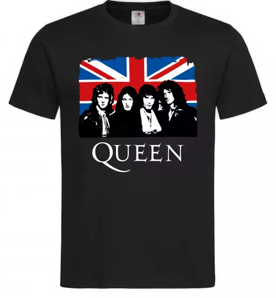 Мужская футболка Queen прапор Великої Британії Черный фото
