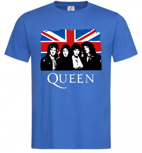 Мужская футболка Queen прапор Великої Британії Ярко-синий фото