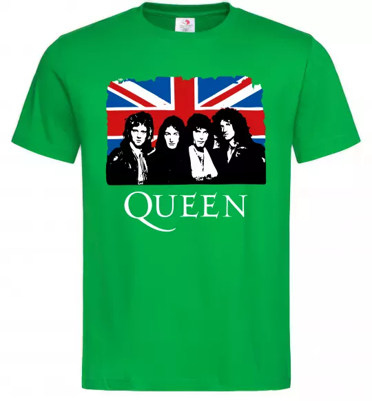 Мужская футболка Queen прапор Великої Британії Зеленый фото