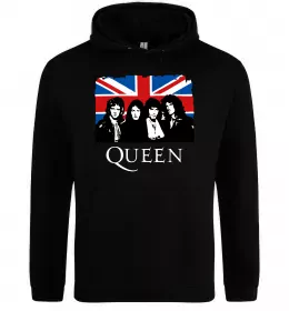 Мужская толстовка (худи) Queen прапор Великої Британії Черный фото