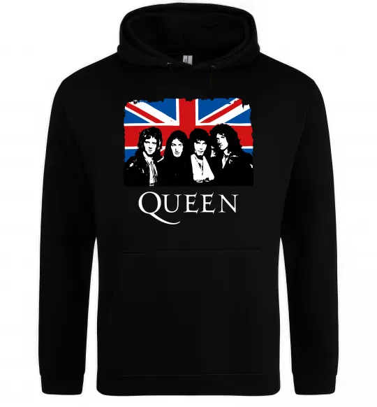 Жіноча толстовка (худі) Queen прапор Великої Британії Чорний фото