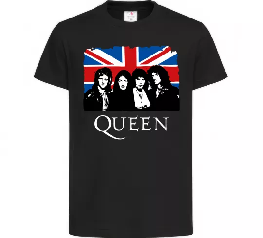 Дитяча футболка Queen прапор Великої Британії Чорний фото