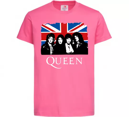 Дитяча футболка Queen прапор Великої Британії Яскраво-рожевий фото