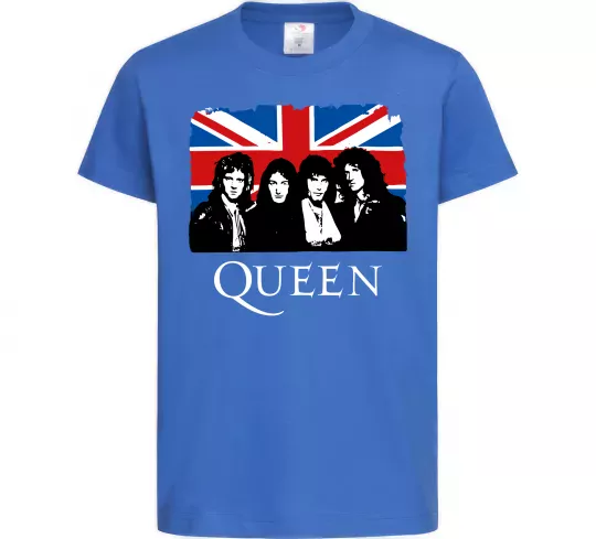 Дитяча футболка Queen прапор Великої Британії Яскраво-синій фото