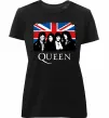 Жіноча преміум футболка Queen прапор Великої Британії Чорний фото