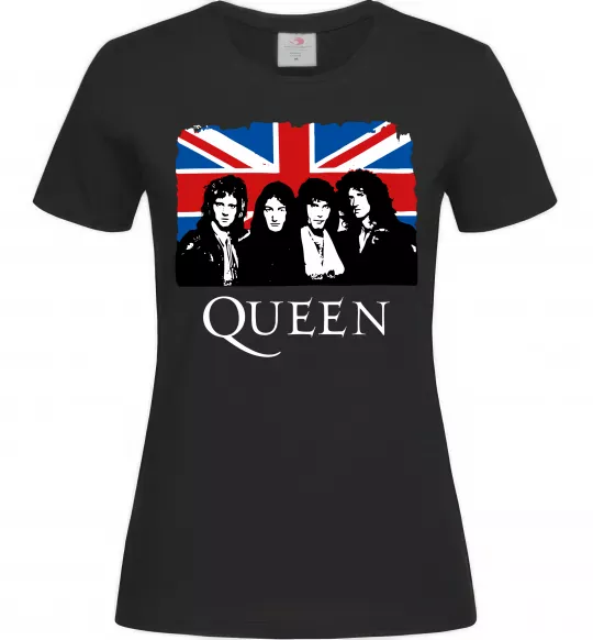 Женская футболка Queen прапор Великої Британії Черный фото