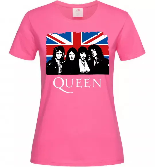 Женская футболка Queen прапор Великої Британії Ярко-розовый фото