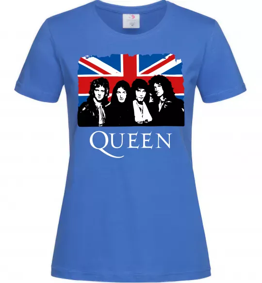 Женская футболка Queen прапор Великої Британії Ярко-синий фото
