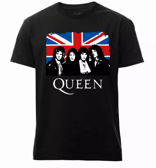 Мужская премиум футболка Queen прапор Великої Британії Черный фото
