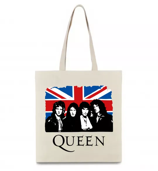 Эко-сумка Queen прапор Великої Британії Бежевый фото