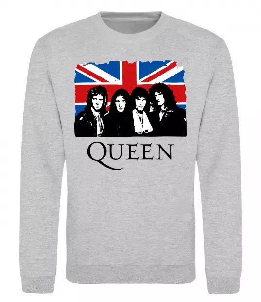 Свитшот Queen прапор Великої Британії Серый меланж фото