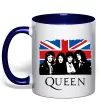 Чашка з кольоровою ручкою Queen прапор Великої Британії Глибокий темно-синій фото