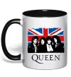 Чашка з кольоровою ручкою Queen прапор Великої Британії Чорний фото
