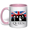 Чашка з кольоровою ручкою Queen прапор Великої Британії Ніжно рожевий фото