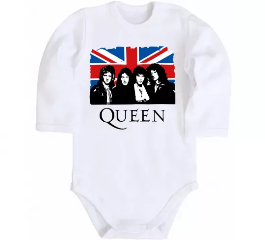 Дитячий бодік Queen прапор Великої Британії Білий фото