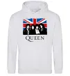 Мужская толстовка (худи) Queen прапор Великої Британії Серый меланж фото