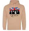 Мужская толстовка (худи) Queen прапор Великої Британії Песочный фото