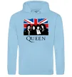 Чоловіча толстовка (худі) Queen прапор Великої Британії Блакитний фото