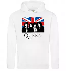 Жіноча толстовка (худі) Queen прапор Великої Британії Білий фото