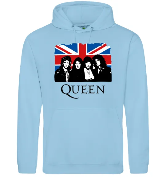 Жіноча толстовка (худі) Queen прапор Великої Британії Блакитний фото