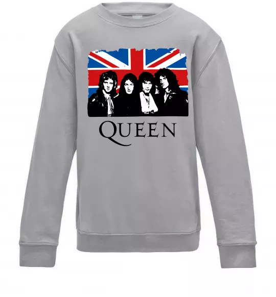 Детский Свитшот Queen прапор Великої Британії Серый меланж фото