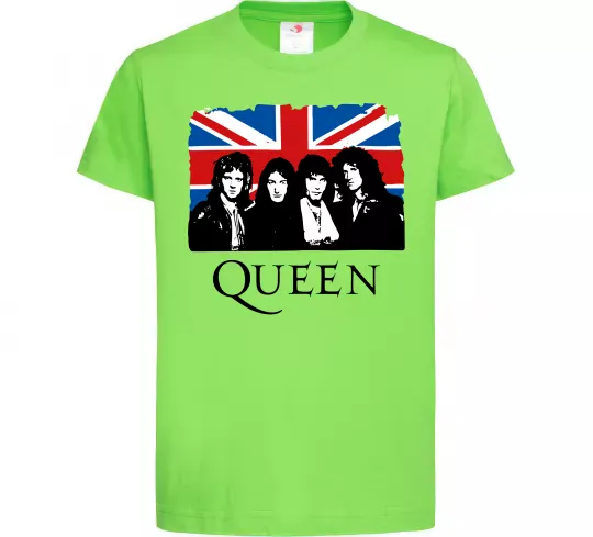 Дитяча футболка Queen прапор Великої Британії Лаймовий фото